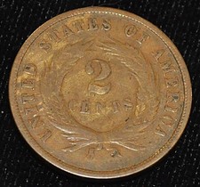 1867 Two Cent Coin - FN