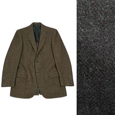 1960s Bunce Brothers Mens 38R Green Tweed Wool Two Button Blazer Cleveland Ohio