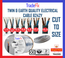 2.5 mm² - 1.5mm² - 1.0mm²  Twin & Earth Electric Cable Wire BASEC APPROVED 6242Y