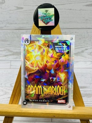 Pikachu as Cosplay Adam Warlock Heroes & Villains Fan Art Cracked Ice Holo Card