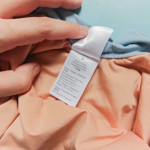 Costume da bagno J Crew blu con volant e cinturino drop back coscia alta pezzo unico taglia 8 - Foto 5 di 6