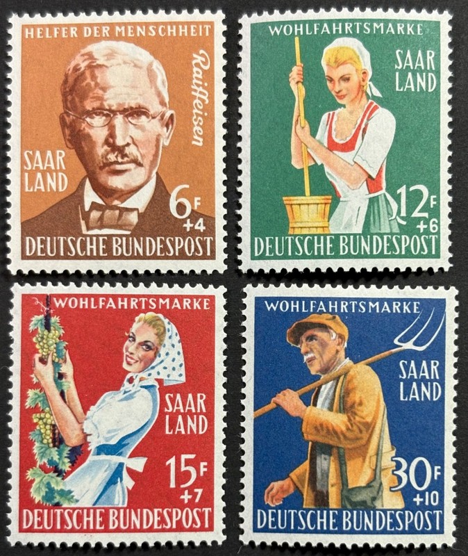 Saarland, Germany, Semi Post, Full Set, MNH, Scott B123-B126, Michel 441-4, VF
