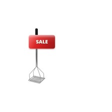 Winco Potato Masher, Square, 5-1/4" x 24", Plastic Hdl PTMP-24S