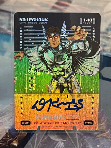 Tecmo Bowl Bo Jackson Battle Arena KriegHawk DK47 Holo Autograph Dave Krieg