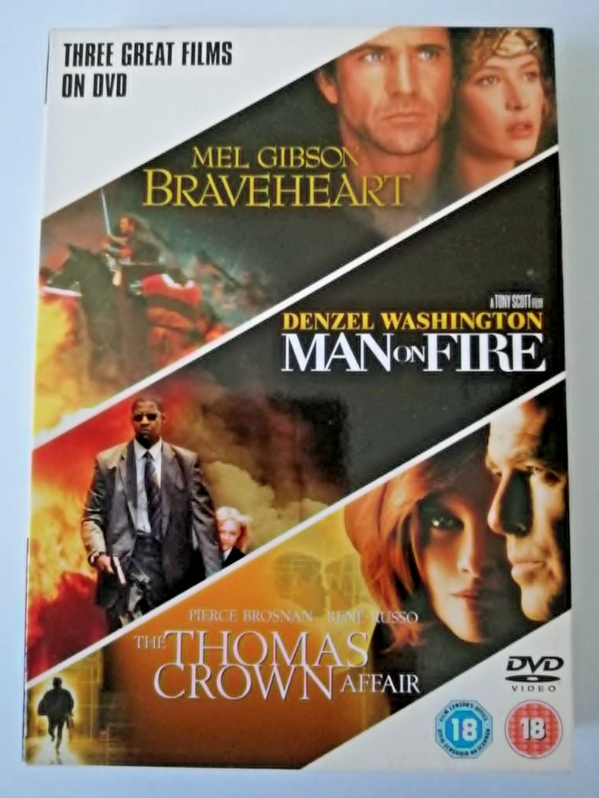 DVD Braveheart, Man on Fire and The Thomas Crown Affair. Movies. Mel Gibson