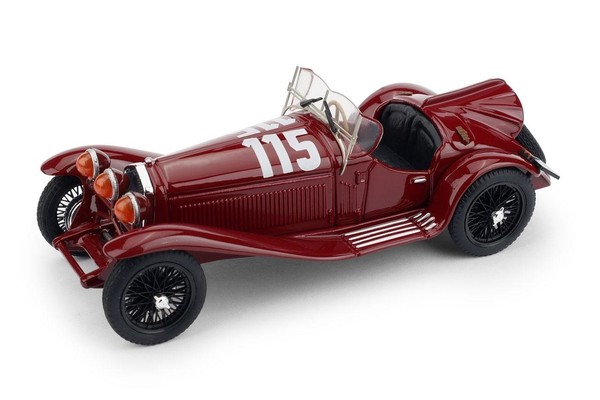 1:43 Brumm Alfa Romeo 2300 Spider #115 Mille Miglia 1932 Caracciola Bonini R078C-image