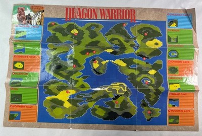 Dragon Warrior Monster Identification Chart Map Poster NES Nintendo