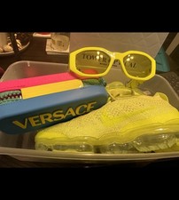 New Versace 4361 5321/87 Neon Lime Green w/ Diamond Cut Lenses Sunglasses Unisex