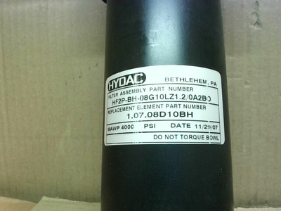 Hydac HF2P-BH-08G10LZ1.2/0A2BO Hyhdraulic Filter Assembly 4000p - New In Box
