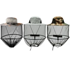 Anti Mosquito Bug Bee Insect Net Hat Fishing Hidden Mesh Cap Head Face Protector