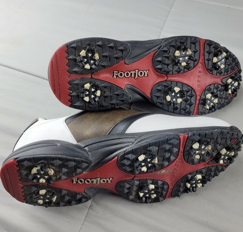 Zapatos de golf FootJoy GreenJoys 10M para hombre silla de montar blanca/marrón - Imagen 6 de 6