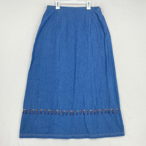 Vintage Koret City Blues Denim Maxi Skirt A-Line R