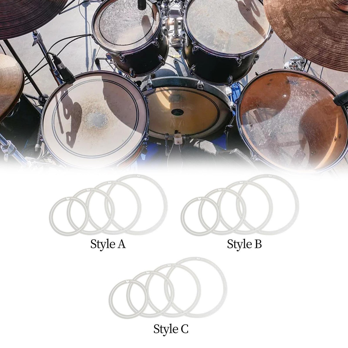 IMIKEYA Drum Mute Ring Set 4pcs Snare Drum Dampener 10 12 14 16 Inch