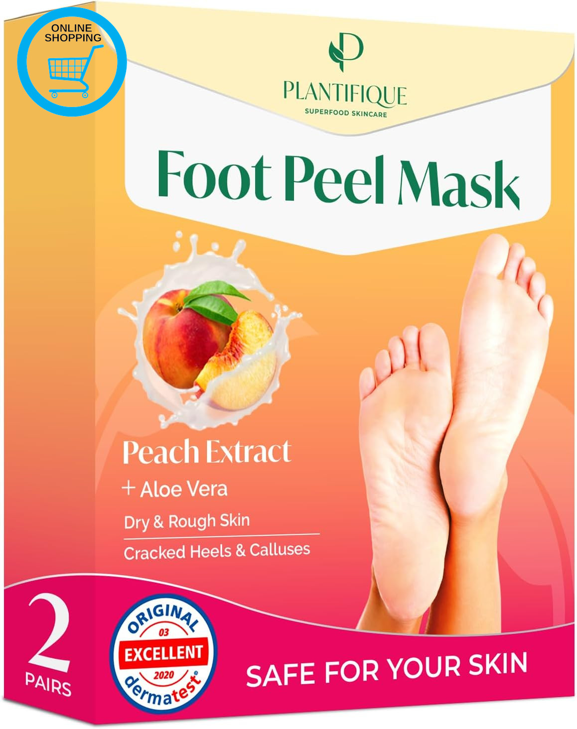 Foot Peel Mask – 2 Pairs Exfoliating & Dermatologically Tested Foot Treatment, R