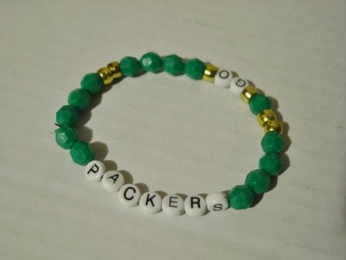 (2) Green Bay PACKERS Beaded BRACELETS Wristbands - NFL Game Day Apparel Jewelry - Picture 3 of 4