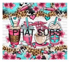 20oz Sublimation Tumbler Wrap Medical Drinks Ready To Press Heat Transfer