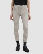  295 Theory Women's Slim-Fit Gray Grid Print Trouser Pants Size 0