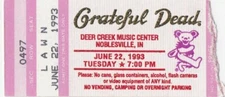 GRATEFUL DEAD TICKET 06-22-1993 DEER CREEK MAIL ORDER JERRY GARCIA BOB WEIR LESH