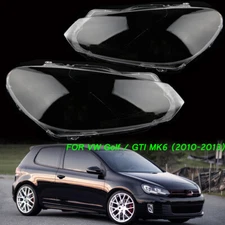 For VW Golf 6 MK6 GTI 2010 11-2013 Left&Right Headlight Lens Cover Clear Lenses