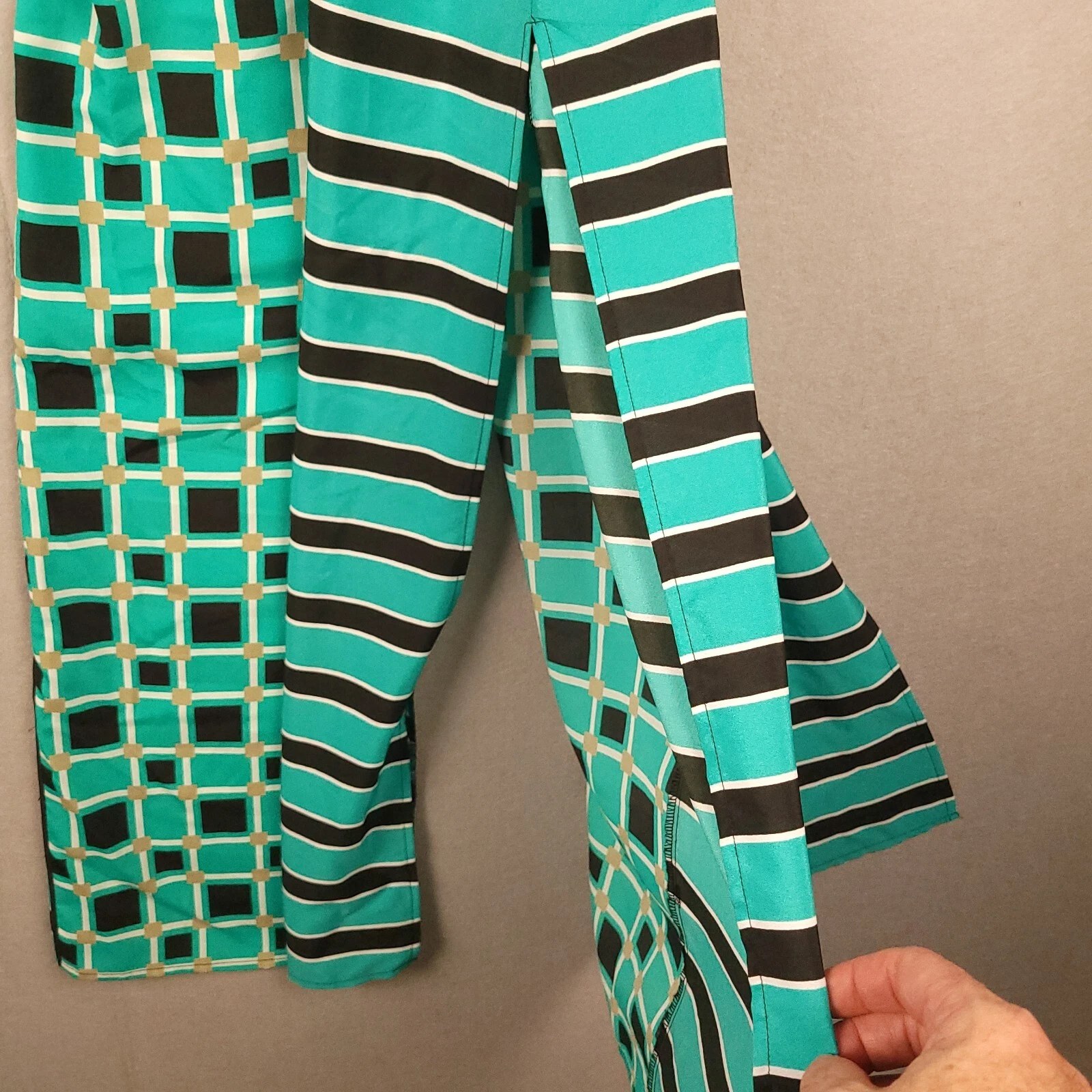 Michael Kors Maxi Abito Piccolo Verde Teal Geometrico Leggero Spiaggia St. Patty's