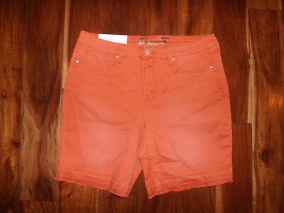 SEVEN 7 Womens Marsala Orange Release Hem Denim Weekend Bermuda Shorts 14