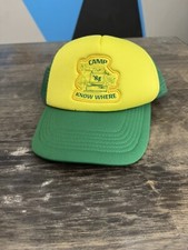 Camp  85 Know Where Stranger Things Funko Trucker Hat Yellow Green Adjustable