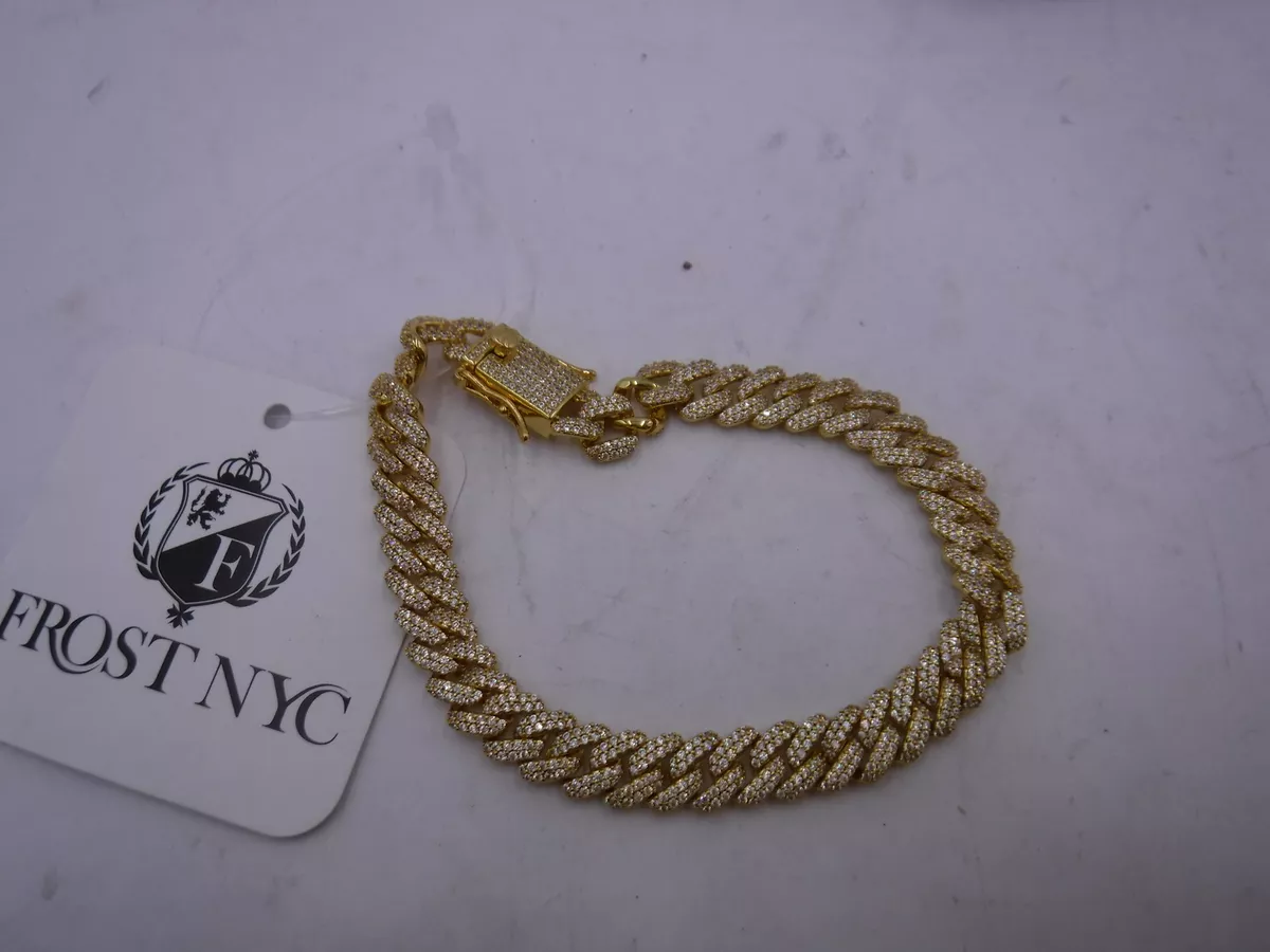 Frost NYC Gold Plated Men s Iced Out Cuban Link Bracelet 8