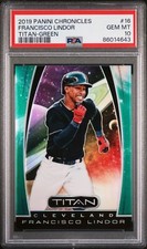2019 Panini Chronicles Titan #16 Francisco Lindor Green Ref /99 PSA 10