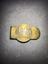 Vintage Brass Skoal Smokeless Tobacco Cowboys On a Fence Money Clip