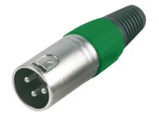 PRO SIGNAL - 3 Pole XLR Plug with Green Coloured Strain Relief (G)