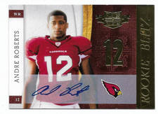 2010 Panini Football Card Authentic AUTOGRAPH, Andre Roberts, Plates+Patches