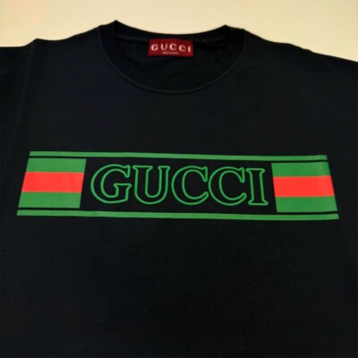GUCCI Men's Logo Print Cotton T-Shirt Short Sleeve Size M | eBay