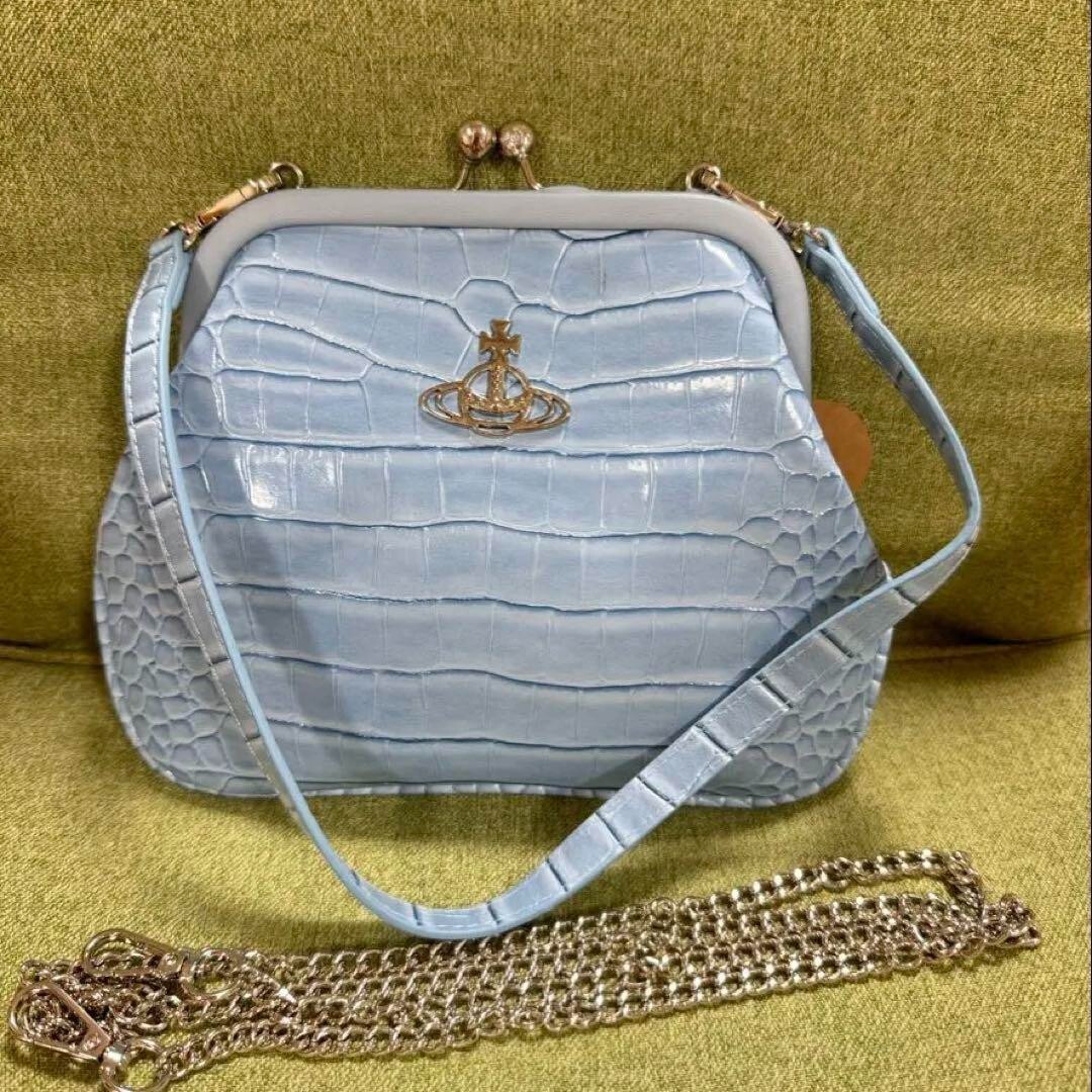 定番◆Vivienne Westwood◆EMMA チェーン付 ミニショルダー Vivienne Westwood Women's Emma Small Purse with Chain - Gunmetal