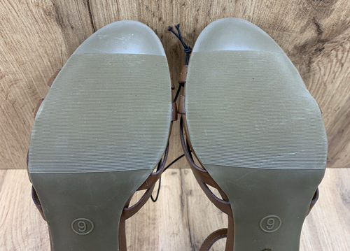 Worthington Barra Heeled Strappy Sandals Women's 9M Brown Ankle Buckle Open Toe - Picture 13 of 16