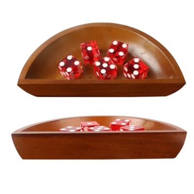 GSE Solid Wood Craps Dice Boat, Casino Dice Storage Boat for Craps Dice Game