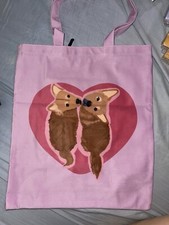 Cute Dog Heart Love Original Design Printed Medium Tote Women's Canvas Handbag