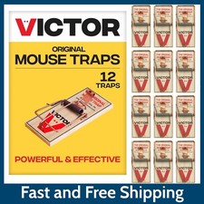 12 Pack Wooden Victor M150 Mouse Traps   Metal Pedal, Eco-Friendly FSC Wood