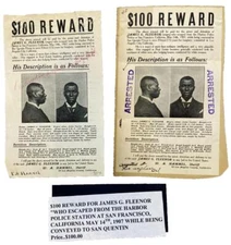 1907 Reward Poster Escaped Police Transferred to San Quentin Lot of 2