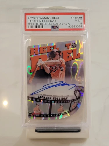 2023 Bowman's Best JACKSON HOLLIDAY Reel 2 Reel DieCut Lava Refractor AUTO PSA 9
