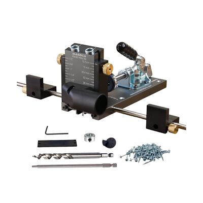 Massca Aluminum Pocket Hole Jig System Pro M2 Adjustable & Easy to Use Joiner...