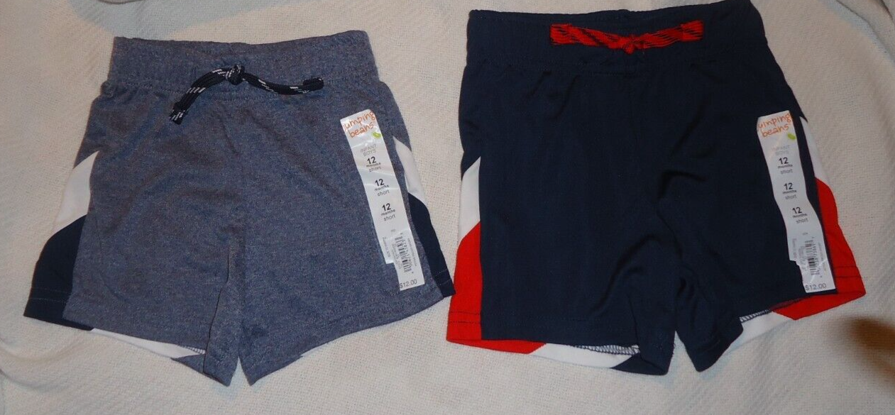 Lot of 2 Jumping Beans Infant Boys Active Shorts Size 12 Months NWT eBay