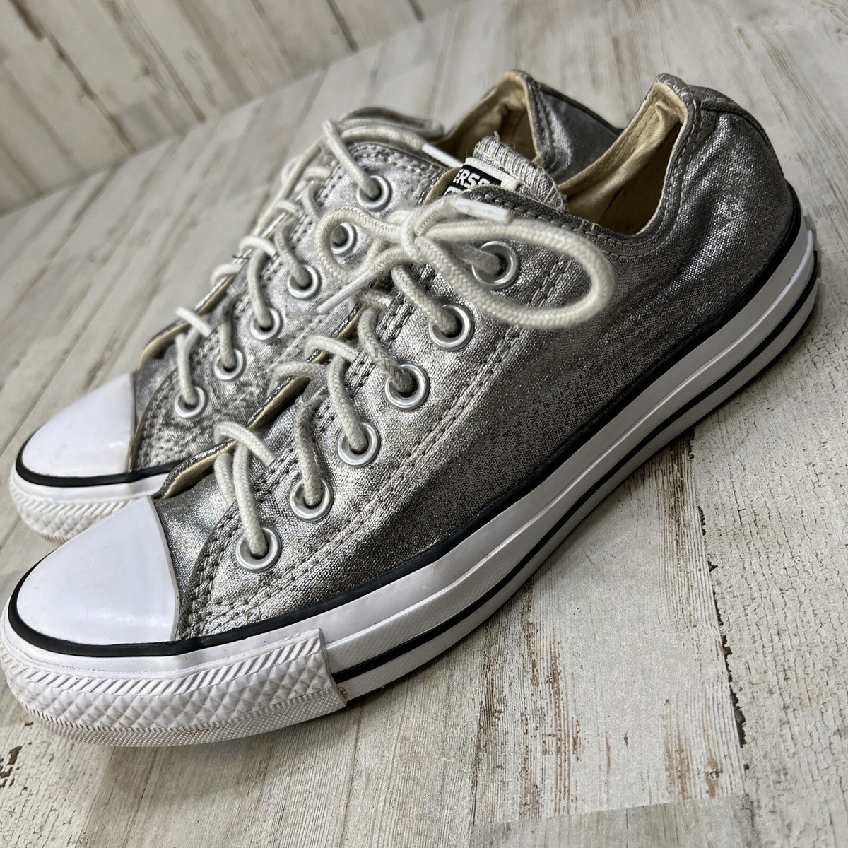 Converse Shoes Womens Sz Mens Silver All Star Lo Top