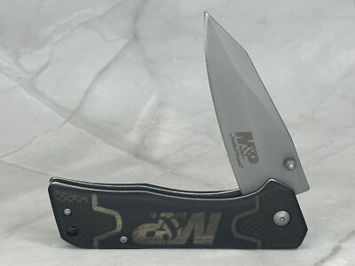 Smith & Wesson M & P 3.5'' Tanto Blade Pocket Knife Black Wood Handle