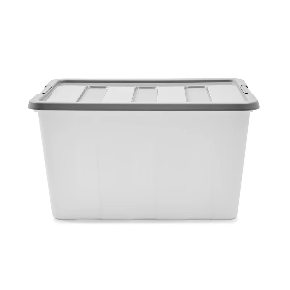 Large Storage Box Heavy Duty Plastic Tub Stackable Lid Organiser Containers Box* - image 2 of 4