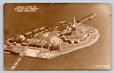 c1937 RPPC Aerial View Statue Of Liberty New York City Real Photo P751