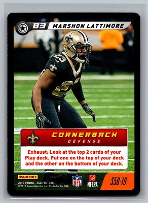 Marshon Lattimore Play 2019 NFL Five S50-19 Football NFL Card TCG CCG Saints