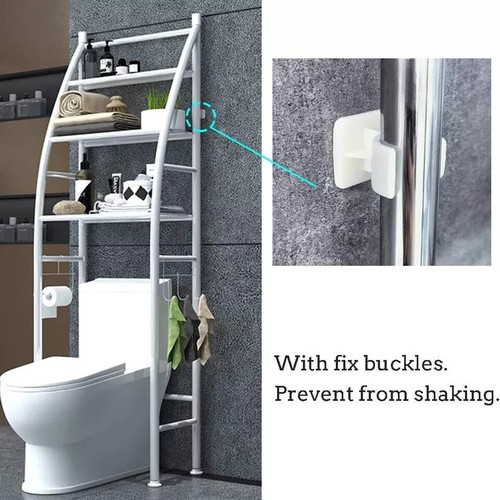 3 Tier Over Toilet Storage Rack Bathroom Laundry Washing Machine Shelf Organizer - Picture 2 of 5