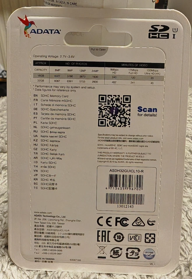 Adata SDHC Card 32GB V10 100MB Read speed Extra Quality Sealed Reliable - Image 2 of 2