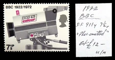 GB ERROR VARIETY 1972 BBC 7½p Phosphor Omitted U/M As Described GK142
