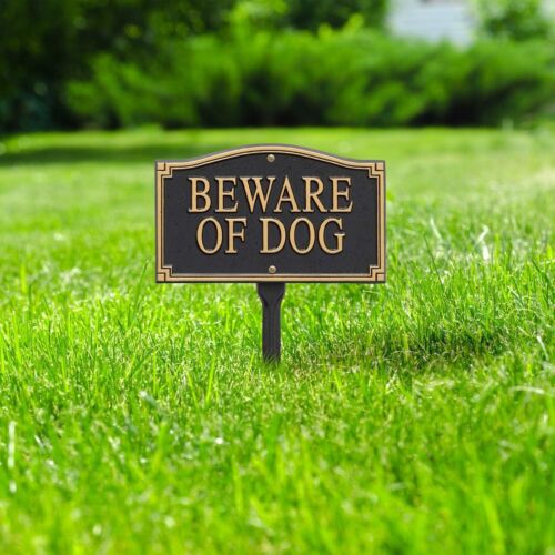 Chic Custom Cast Dog Warning Sign with Stake - Perfect for Outdoor Spaces - Picture 5 of 6